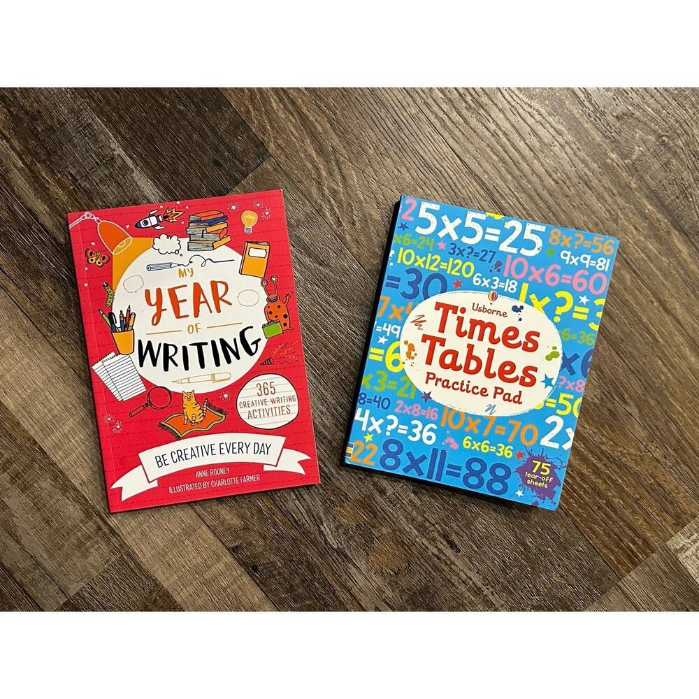 Set of 2 Usbourne Books, “My Year of Writing” & “Times Tables Practice Pad”